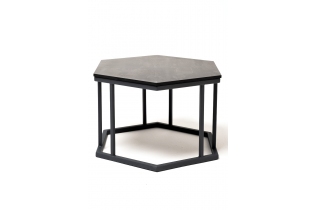 MR1001003 интерьерный стол из HPL шестиугольный, D50, H35, цвет «серый гранит»